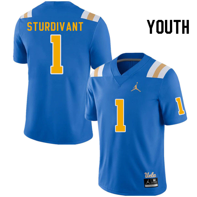 Youth #1 J.Michael Sturdivant UCLA Bruins College Football Jerseys Stitched Sale-Royal